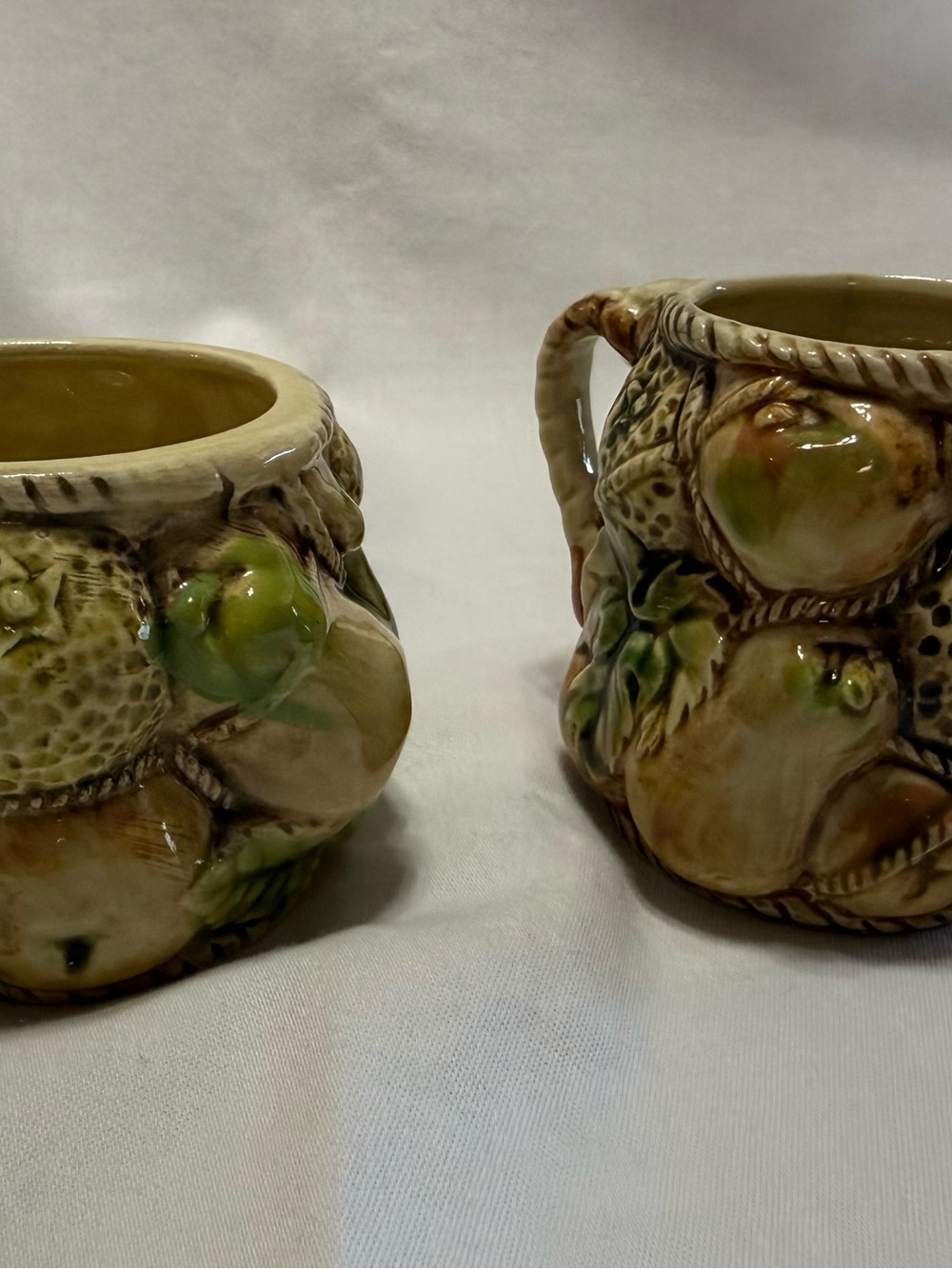 Vintage Harvest Fruit Motif Sugar & Creamer Set